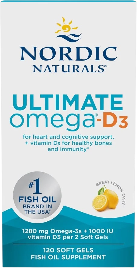 Nordic Naturals Ultimate Omega‑D3 1280 mg citrón 120 x 640 mg