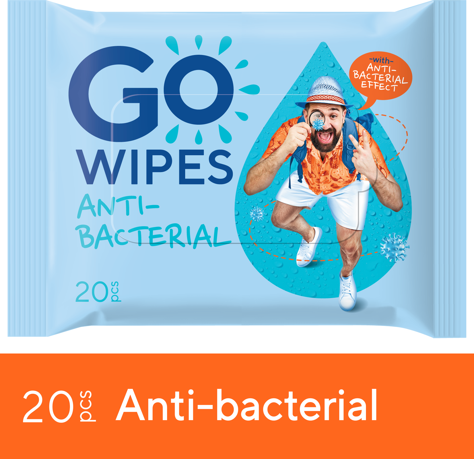 GoWipes Osvěžující vlhčené ubrousky s antibakteriálním účinkem Plastic Free 20 ks