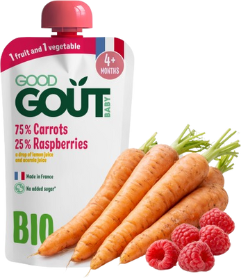 Good Goût BIO Mrkev s malinami 120 g