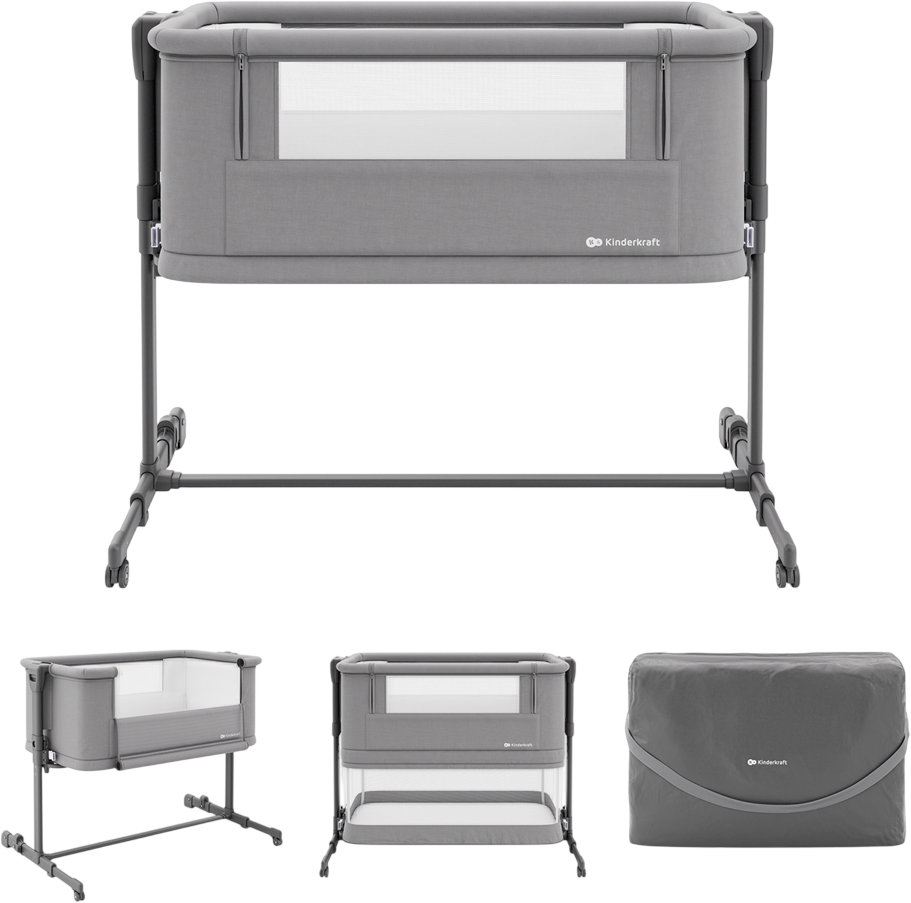Kinderkraft Postýlka polohovací Nestee Grow 2 Dark Grey 1 ks