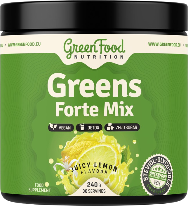 GreenFood Nutrition Greens Forte Mix, juicy lemon 240 g