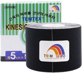 Temtex kinesio tape Classic, černá tejpovací páska 5cm x 5m