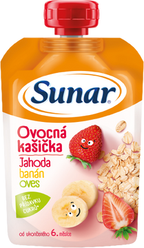 Sunar kašička ovocná kapsička banán, jahoda, ovesné vločky 6m+ 120 g