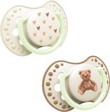 LOVI Dudlík svítící silikonový dynamický TEDDY LOVE  6-18m 2 ks