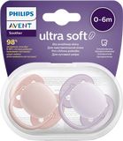 Philips Avent Šidítko Ultrasoft Premium neutral 0-6m dívka 2 ks
