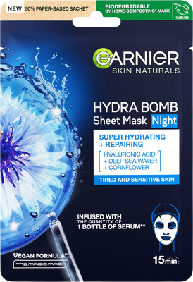 Garnier Hydratační regenerační noční textilní maska Moisture Bomb Night-time 28 g