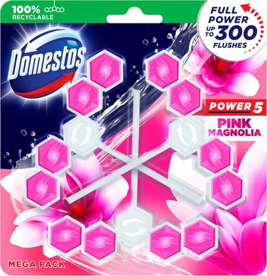Domestos Power 5 Pink magnolia WC blok 3 x 55 g