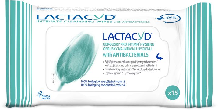 Lactacyd Ubrousky Antibakteriální 15 ks
