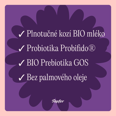 Töpfer BIO 1 z kozího mléka – počáteční kojenecká výživa 400 g