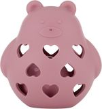 Petite&Mars Hračka silikonová s chrastítkem Bear Basil Dusty Rose 0m+