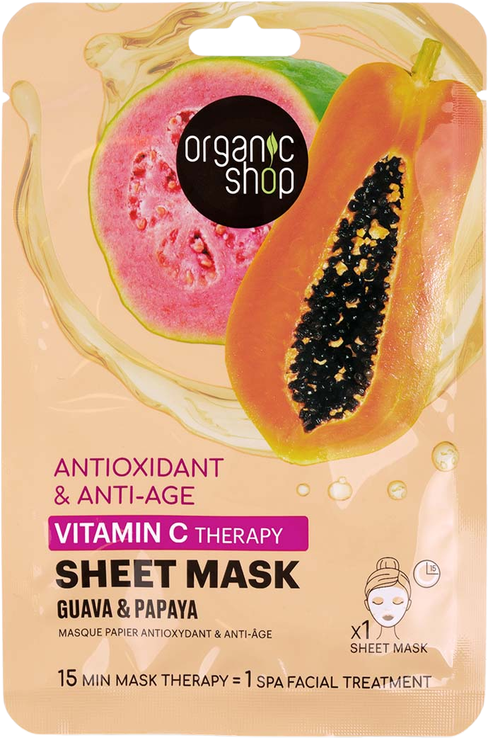 Organic Shop Vitaminová plátýnková maska Guava a papája 25 g