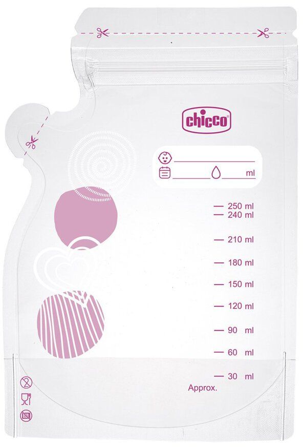 Chicco Sáčky na mateřské mléko 250 ml, 30 ks