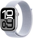 Apple Watch Series 10 GPS + Cellular 42mm Silver Aluminium Case with Blue Cloud Sport Loop