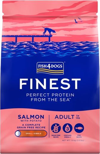Fish4Dogs Granule velké pro dospělé psy Finest losos s bramborami, 1+ 1.5 kg
