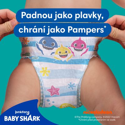 Pampers Splashers Baby Shark Plenkové kalhotky do vody vel. 5, 12-17 kg, 10 ks