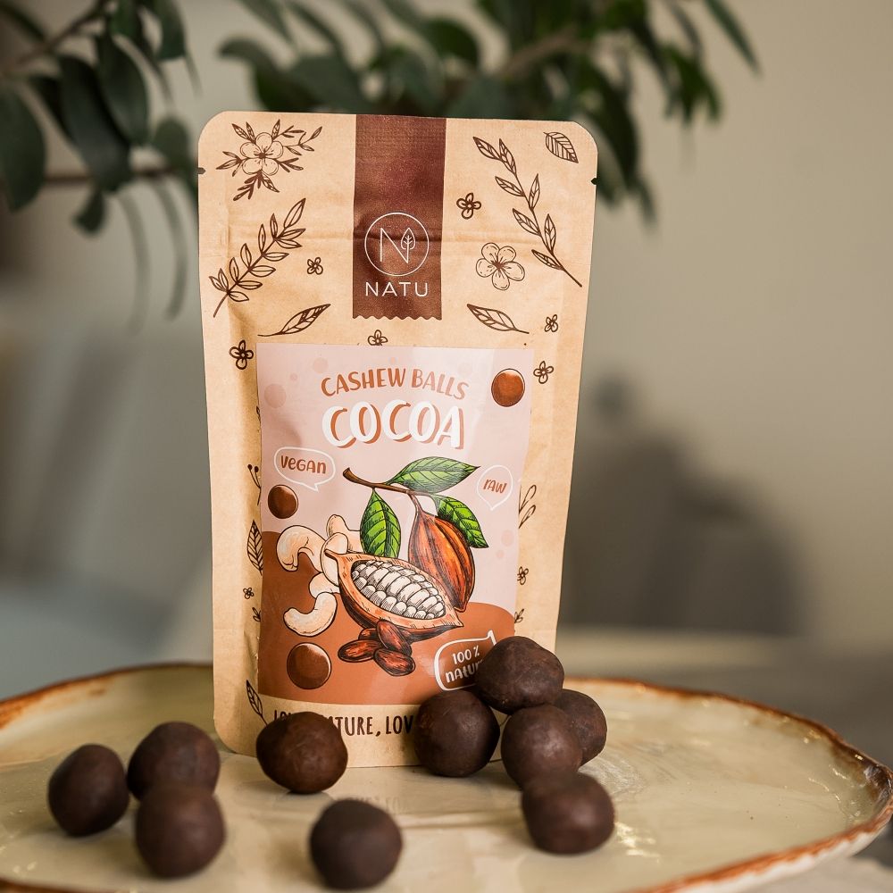 Natu Kakaové kuličky s kešu krémem 70 g