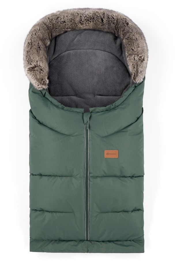 Petite&Mars Set zimní fusak Arctic 4v1 + rukavice na kočárek Furry Veritable Khaki