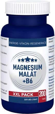 Clinical Magnesium malát + B6 - XXL pack 200 kapslí