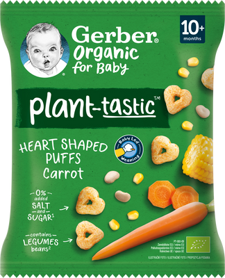 Gerber Organic křupavá srdíčka s mrkví 28 g