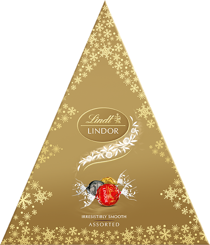 Lindt LINDOR Vánoční stromeček Zlatý Mix 125 g