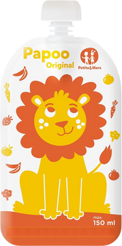 Petite&Mars Kapsička na jídlo Papoo Original Lion 6 ks