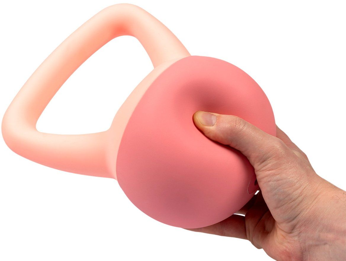 Acra Soft PVC Kettlebell, růžový 1 kg