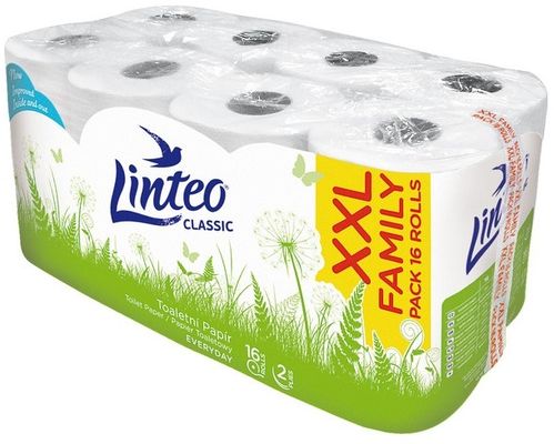 Linteo Classic Toaletní papír, bílý, 2-vrstvý, 16 ks