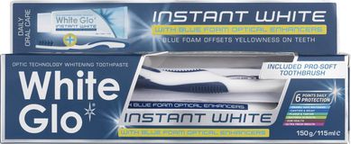White Glo Instant white + zubní a mezizubní kartáček 150 g