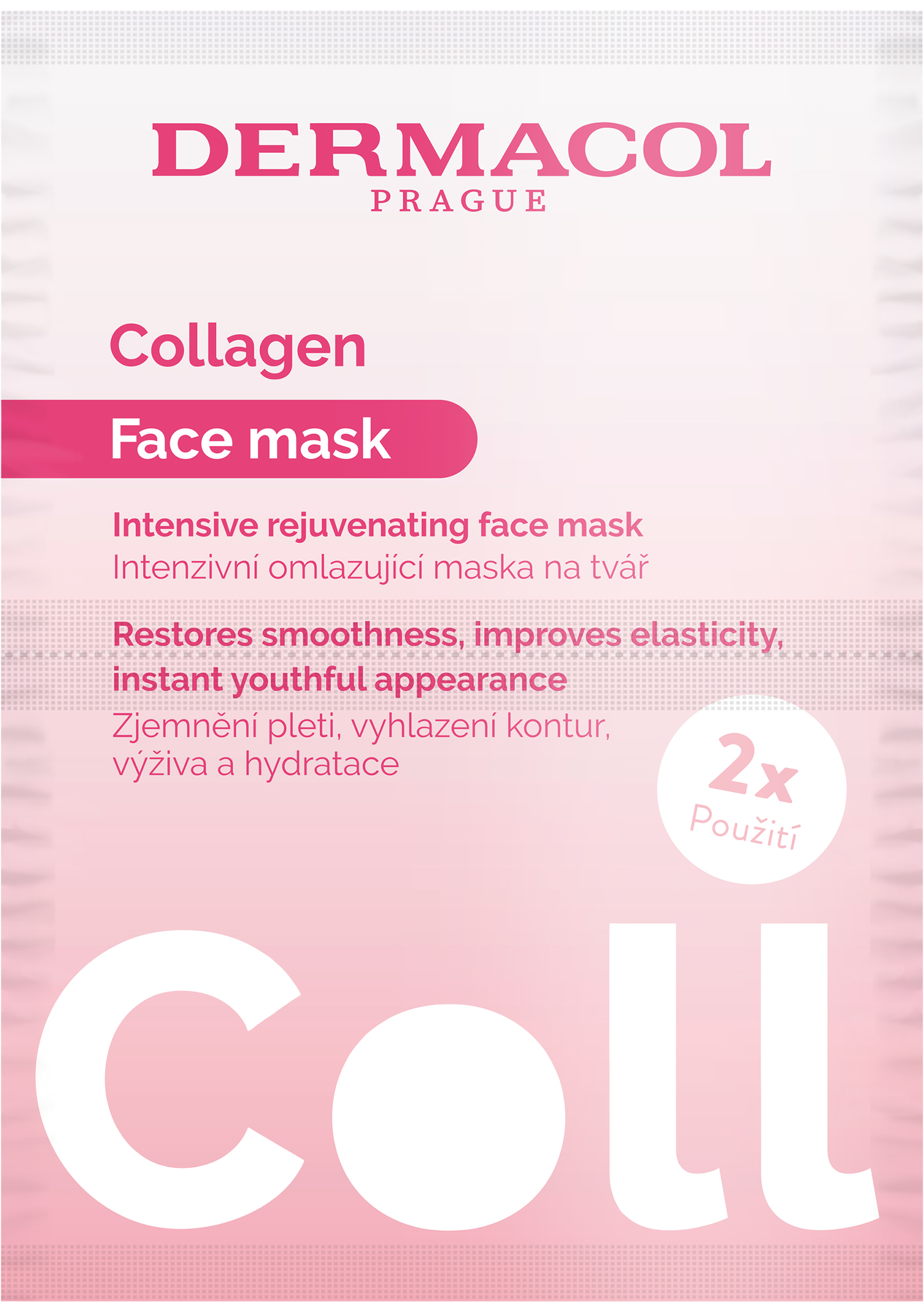 Dermacol Collagen Intenzivní omlazující pleťová maska 2 x 8 ml