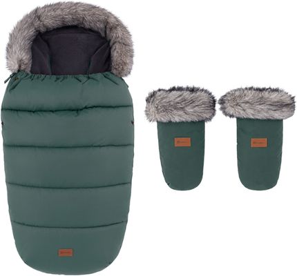 Petite&Mars Set zimní fusak Comfy 4v1 + rukavice na kočárek Fjora Veritable Khaki