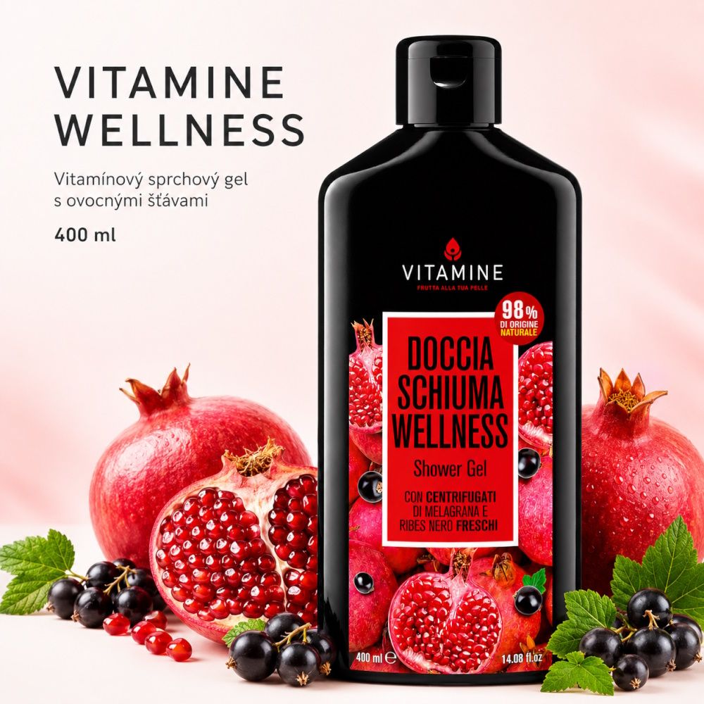 Erboristica Vitamine Wellness sprchový gel granátové jablko a černý rybíz 400 ml