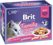 Brit Premium Cat Fillets in Jelly Family Plate 12 x 85 g