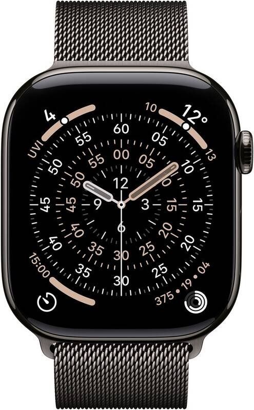 Apple Watch 11 GPS + Cellular 46mm Břidlicově šedý titan s břidlicově šedým milánským tahem - M/L