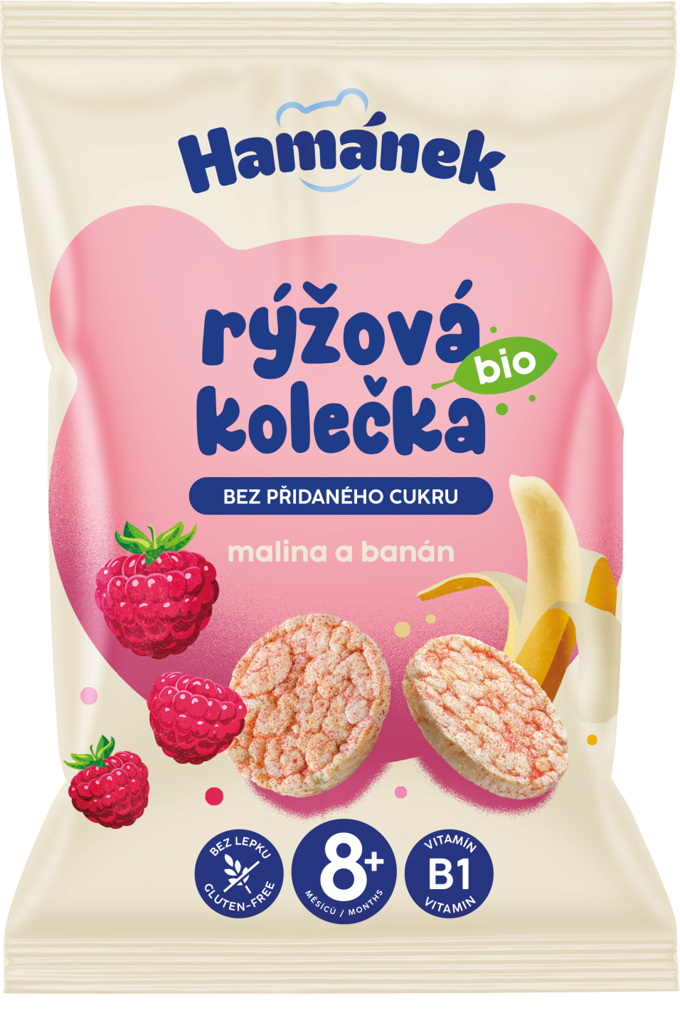 Hamánek BIO Rýžová kolečka Malina&Banán 35 g