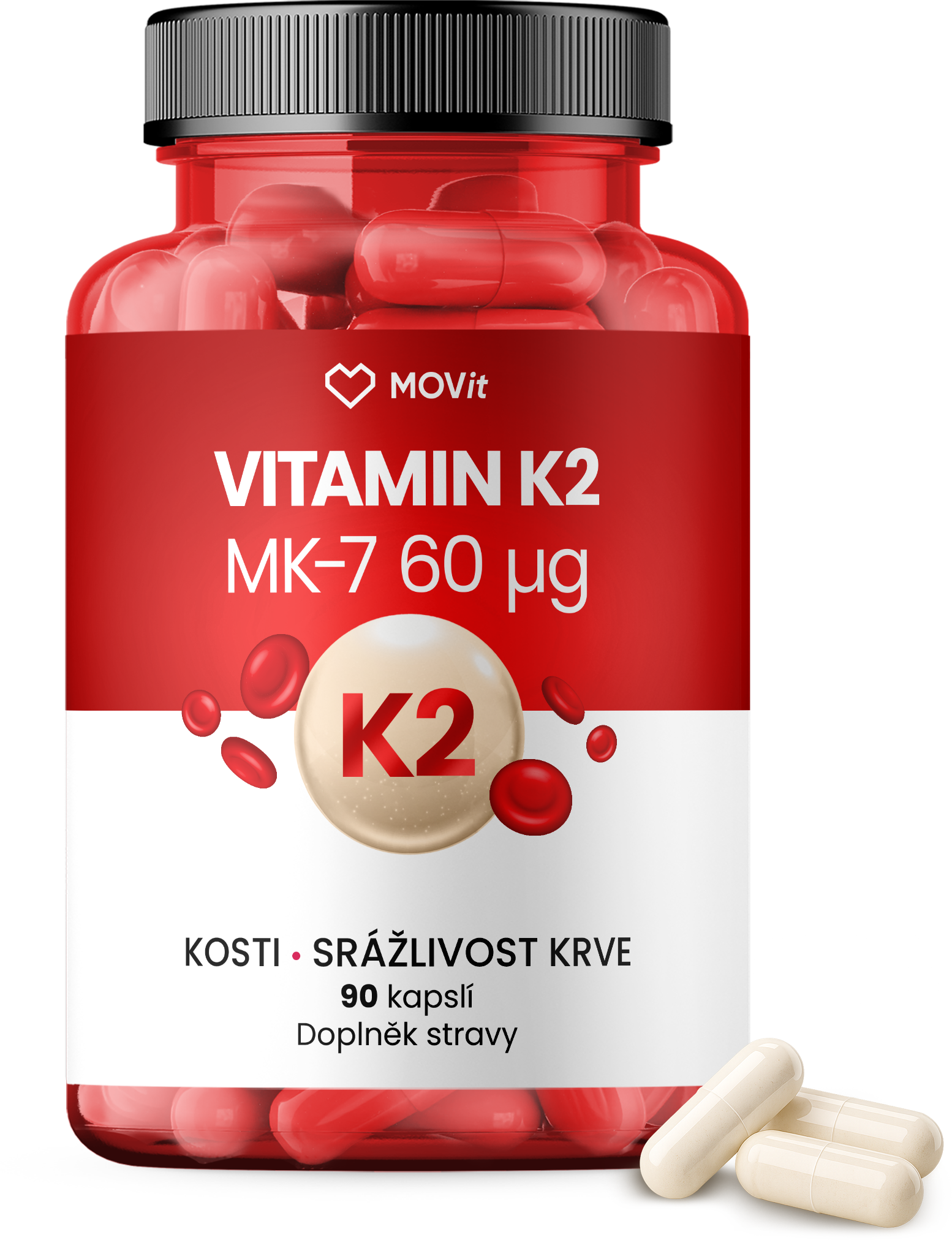 MOVit Energy Vitamin K2 MK-7 60 mcg 90 kapslí