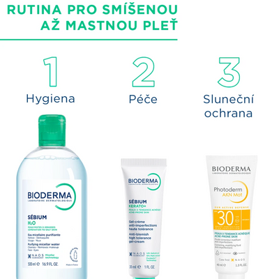 Bioderma Sébium H2O micelární voda na mastnou pleť a akné 500 ml