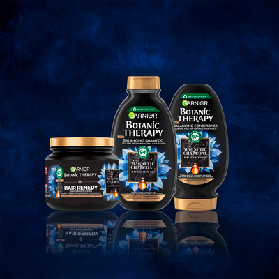 Garnier Botanic Therapy Hair Remedy Magnetic Charcoal Hydratační maska pro mastné vlasy a suché konečky vlasů 340 ml