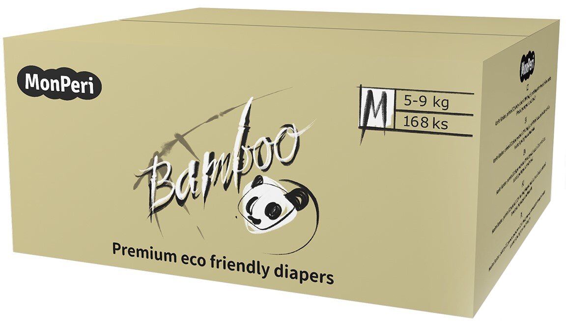 MonPeri Bamboo Mega pack M 5–9kg Jednorázové  bambusové EKO pleny 168 ks