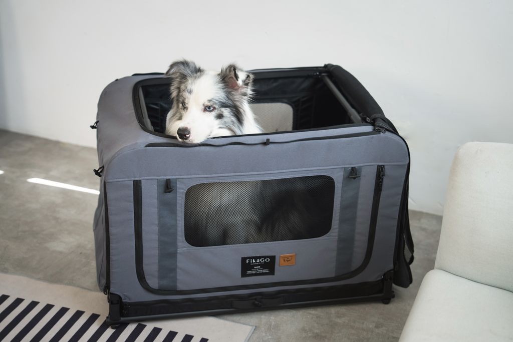 FIKAGO Skládací kennel přepravka Queen M Grey