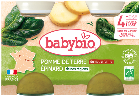 Babybio brambory se špenátem 2 x 130 g