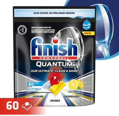 Finish Quantum Ultimate Lemon Sparkle Kapsle do myčky nádobí 60 ks
