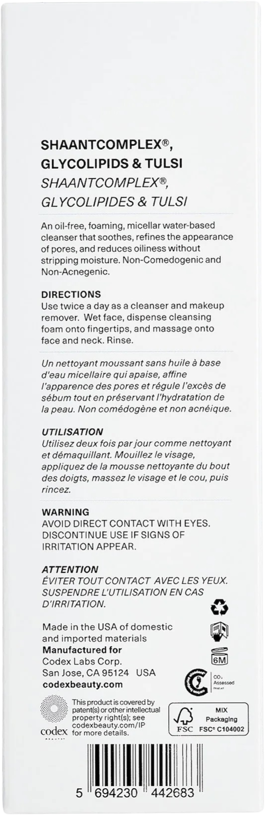Codex Labs SHAANT Balancing Cleanser 100 ml