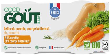 Good Goût BIO Pyré z máslové dýně a mrkve 2 x 190 g