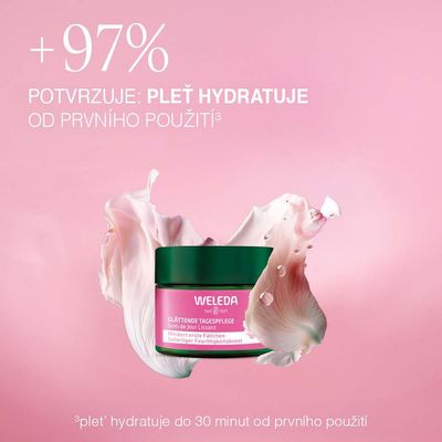 Weleda Smoothing day cream rozjasňující denní krém Divoká růže a bílý čaj 40 ml