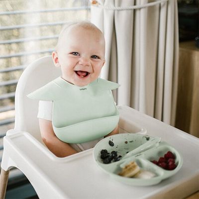 Baby Ono Talíř silikonový s přísavkou - sage 6m+