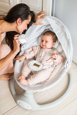 MoMi KENANI Elektrická houpačka světle šedá