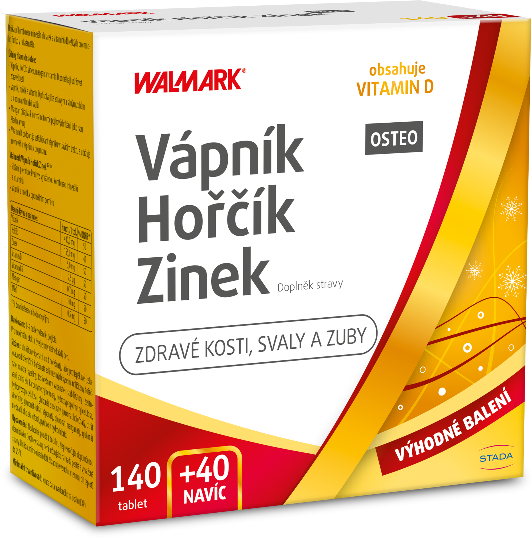 Walmark Vápník, Hořčík, Zinek Osteo 180 tablet
