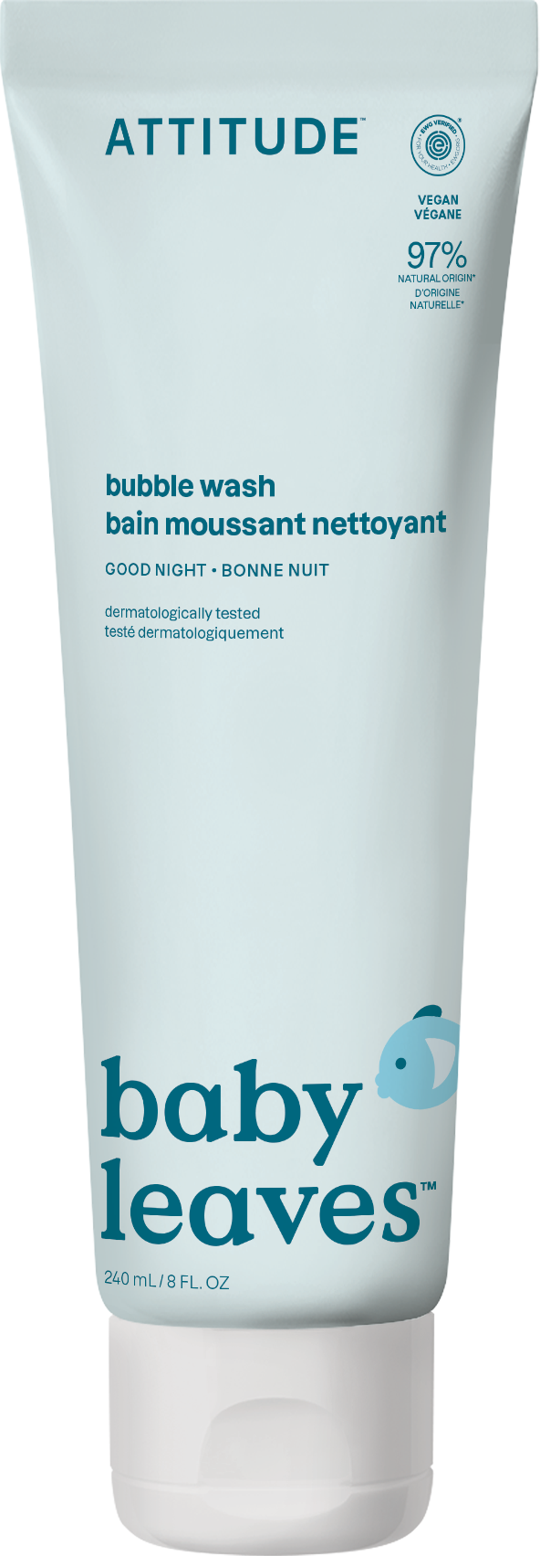 Attitude Dětská pěna do koupele Baby leaves s vůní Good night 240 ml