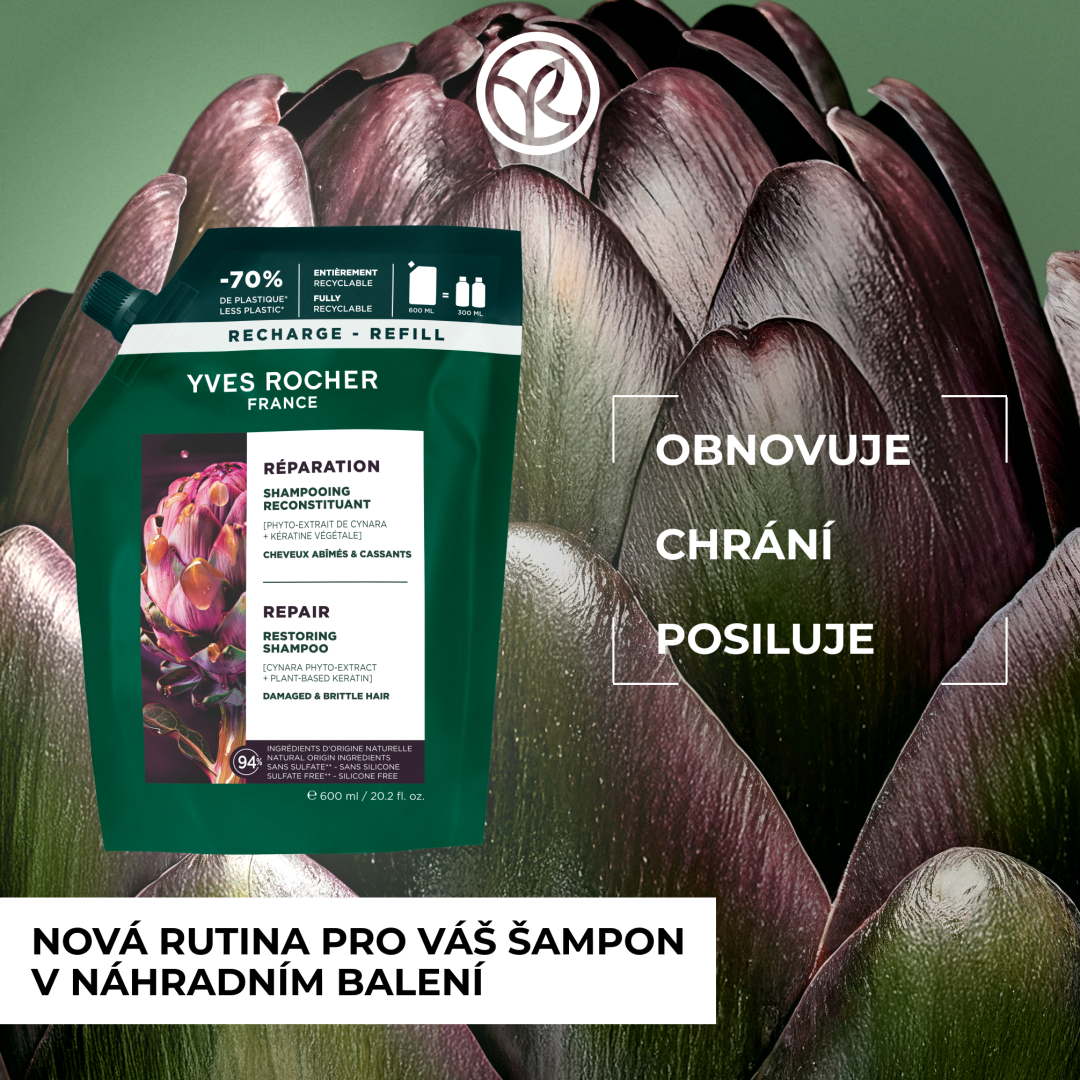 Yves Rocher Haircare Botanical Solutions, Regenerační šampon 600 ml