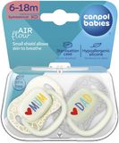 Canpol babies Dudlík svítící silikonový symetrický LOVE MUM&DAD 6-18m 2 ks